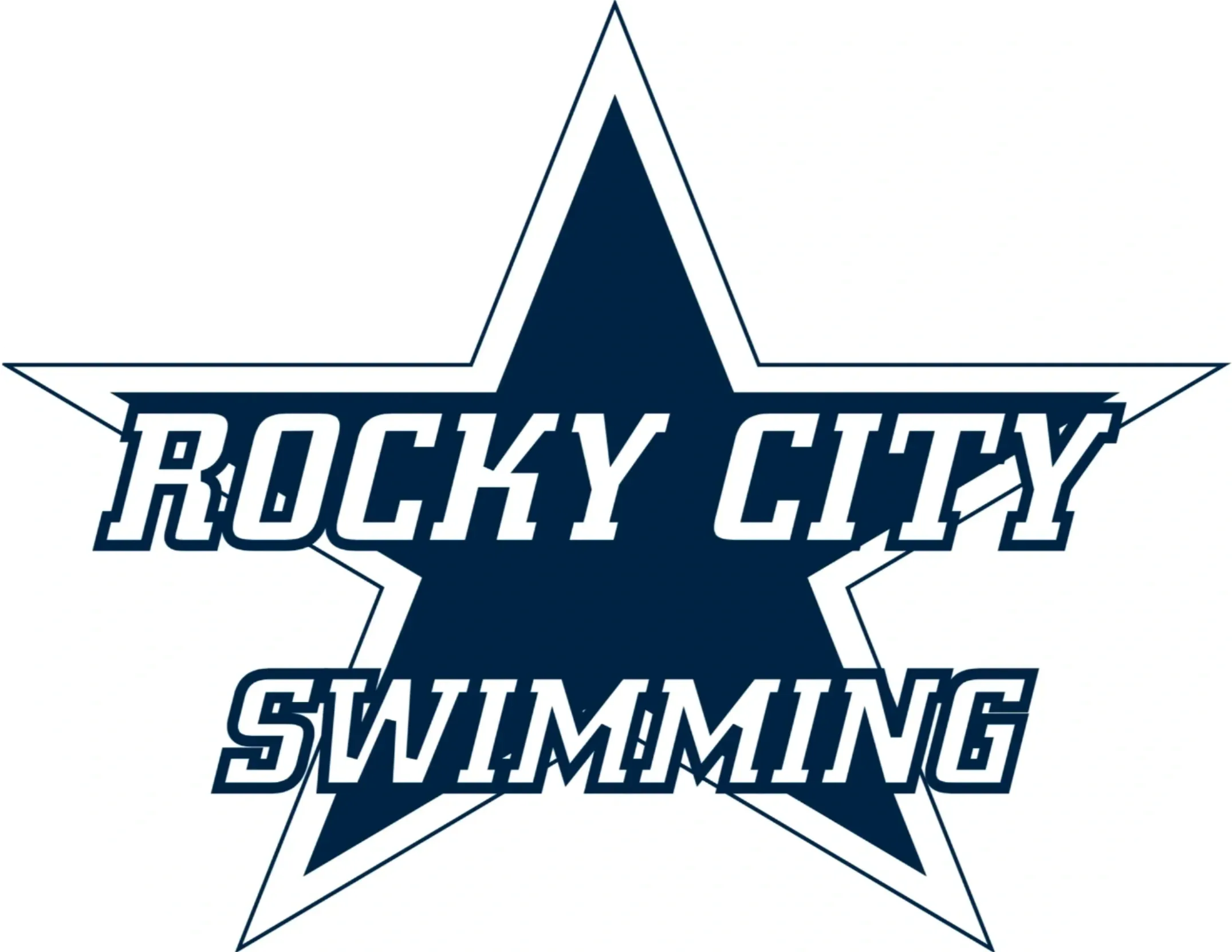 The Rocky City Swimming Club Logo blue star